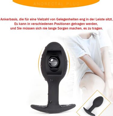 Силіконовий анальний плаг Guspiun зі сталевою кулею для масажу простати, секс-іграшка для чоловіків та жінок (Чорний, S+M+L)