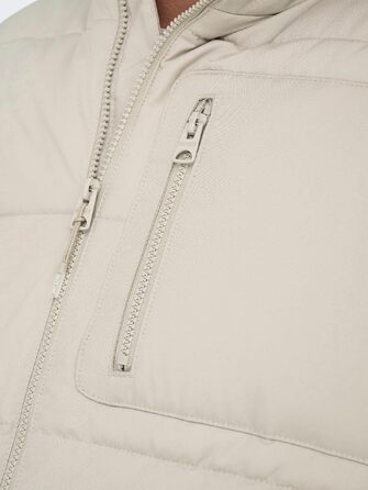 Чоловічий стібаний жилет Only & Sons Onsjake Quilted Vest Otw, сріблястий