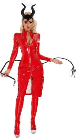 Жіночий боді з ефектом мокрого блиску, латексний костюм, чорний, облягаючий, на довгі рукави, з блискавкою, сексуальний боді, костюм зайчика (Z4 Rot, M)