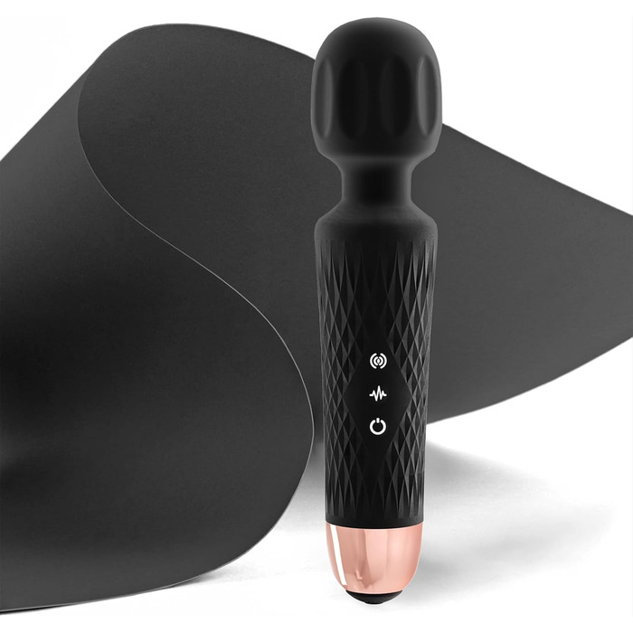 Масажер JOYANY – 3 години роботи від акумулятора, тихий потужний мотор, водонепроникний, функція пам'яті, 20 режимів вібрації, 8 швидкостей – набір силіконових вібруючих масажерів для розслаблення м'язів (фіолетовий, чорний)