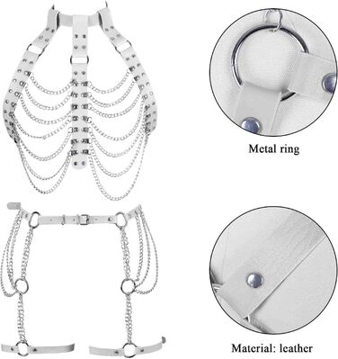 Жіночий комплект білизни: тілесний ланцюжок, набедрена стрічка, стрічка для панчіх, підтяжки