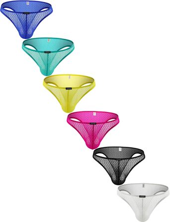 Сліпи iKingsky бразильського типу з мережива, напівзадні, сексуальні, низька талія, 6 шт. для чоловіків