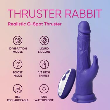 Сексуальна іграшка Femmefunn Thruster Rabbit Dark Purple, універсальний розмір