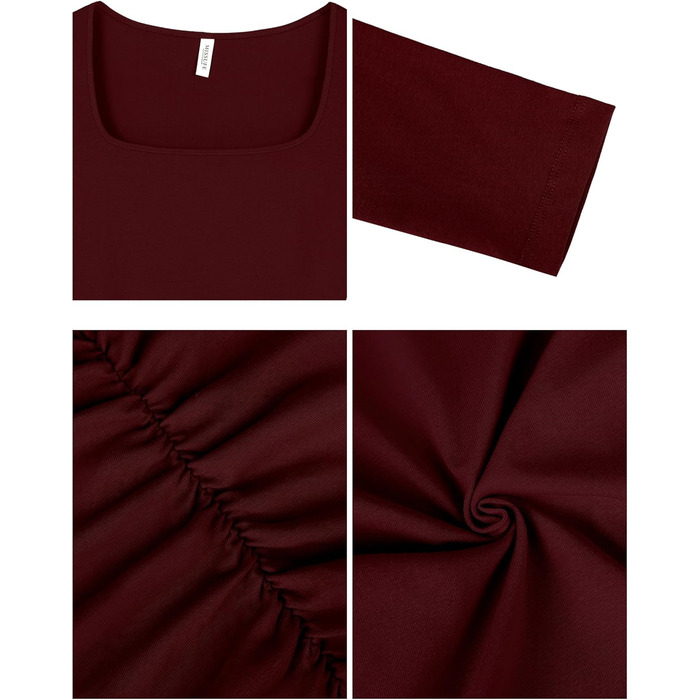 Жіноче обтисле плаття-боді Missufe з довгим рукавом, багряного кольору, розмір XL