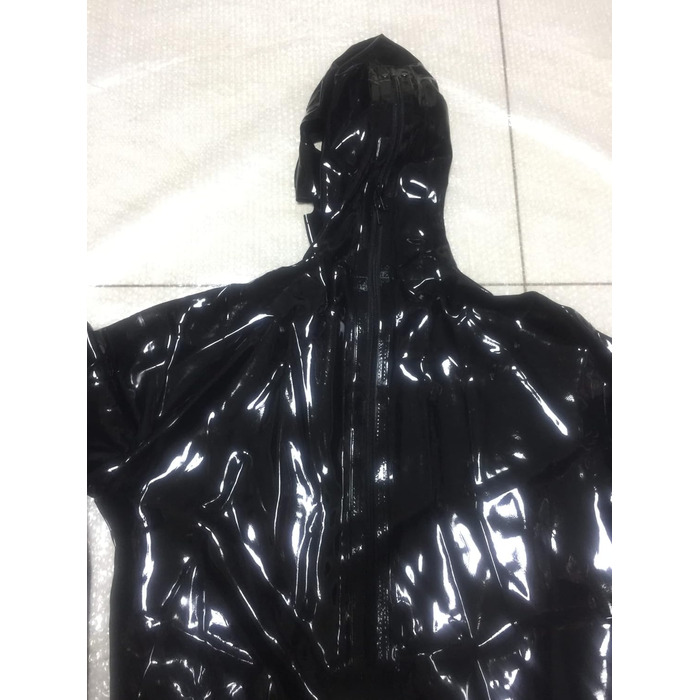 Комбінезон Zentai з латексу MCWJ для чоловіків та жінок (Unisex), чорний, розмір XXL