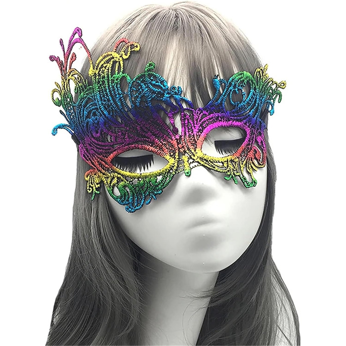 Маска для обличчя WAJJWI 5 шт. - маскарадна маска для жінок, вечірка, косплей, Новий рік, святкова маска для костюма, мереживна маска для клубу