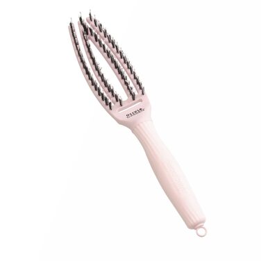 Щосмічна щітка для волосся Olivia Garden Fingerbrush Care Iconic з щетиною кабана та нейлоном для блиску та гладкого стайлінгу, рожева, розмір S