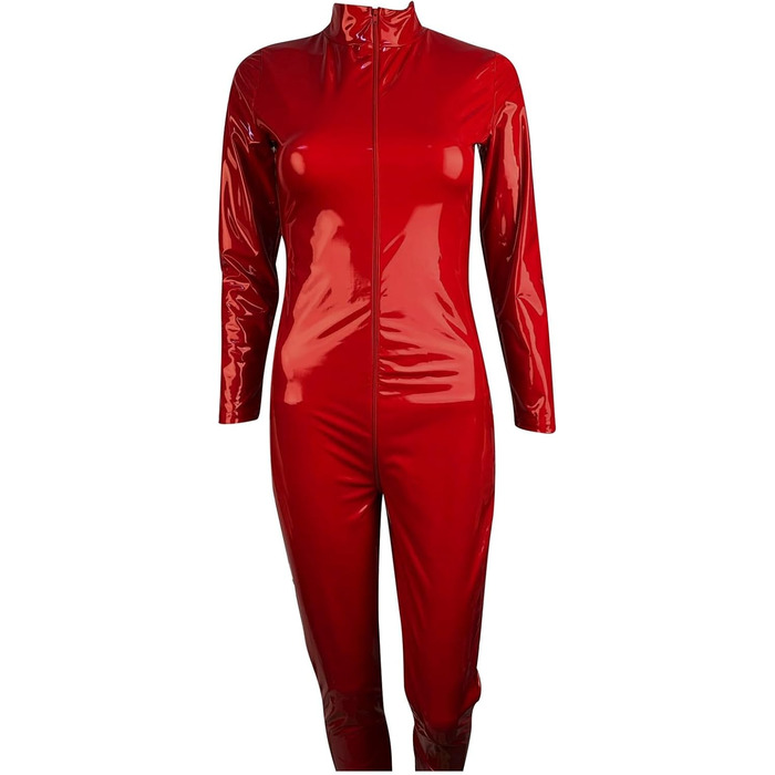 Латексний костюм для секса - відкритий боді з латексу, червоний (S)