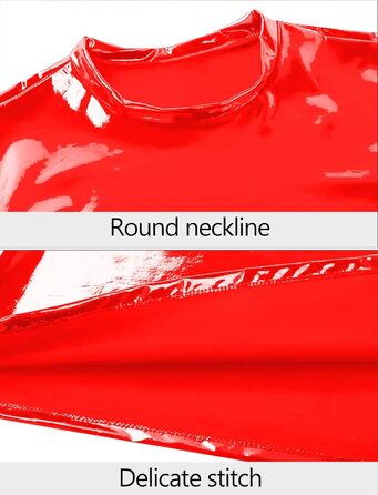 Чоловіча сорочка з лакованої шкіри Wetlook AIEOE, червона, XL - сексуальний образ для вечірок