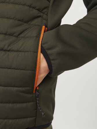 Чоловіча гібридна куртка JACK & JONES Mae Hybridjacke, колір Rosin/Marmelade, розмір XXL