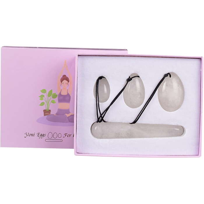 Набір каменів для вагінального тренінгу Rosenquarz Jade Yoni: набір каменів для вагінального тренінгу, Kegel, Naturstein Kristall, жіноча гігієна