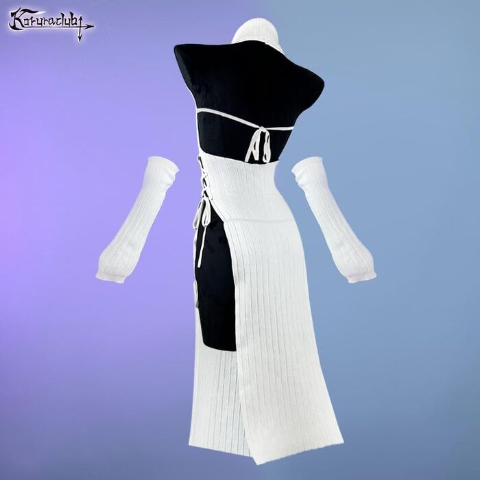 Костюм Чонгсам KORURACLUB Love: Преміум якість, білий/чорний, Cosplay, нижня білизна, S-M