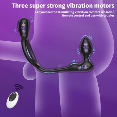 Вібратор для анусу ChicLSQ з кільцем для пеніса та стимуляцією простати. Анальний плаг з пультом керування, 9 режимів вібрації. Секс-іграшки для чоловіків та пар.