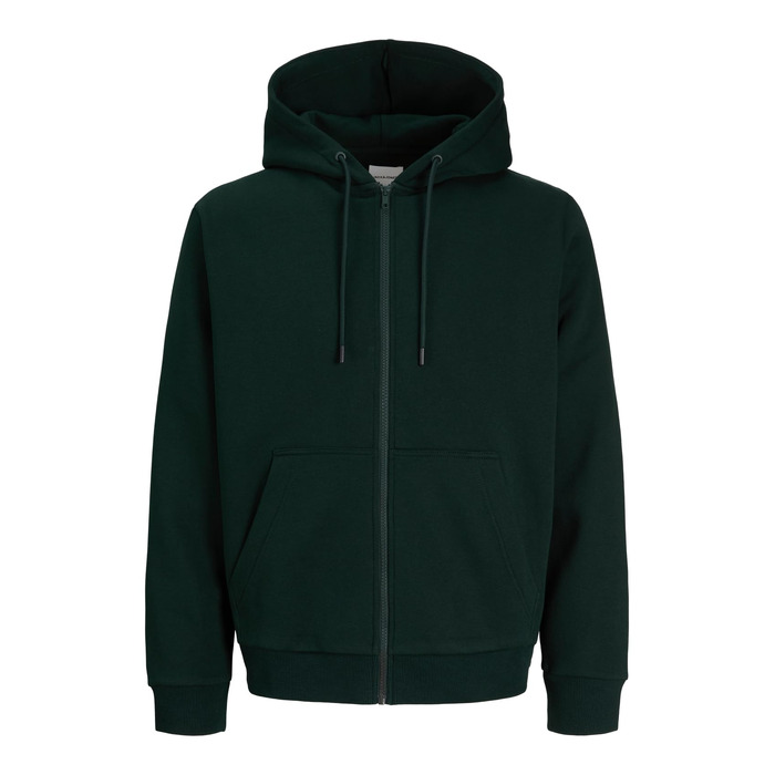 Чоловіча толстовка з капюшоном та блискавкою Jack & Jones Zip Hoodie, однотонна, колір Scarab, розмір XS