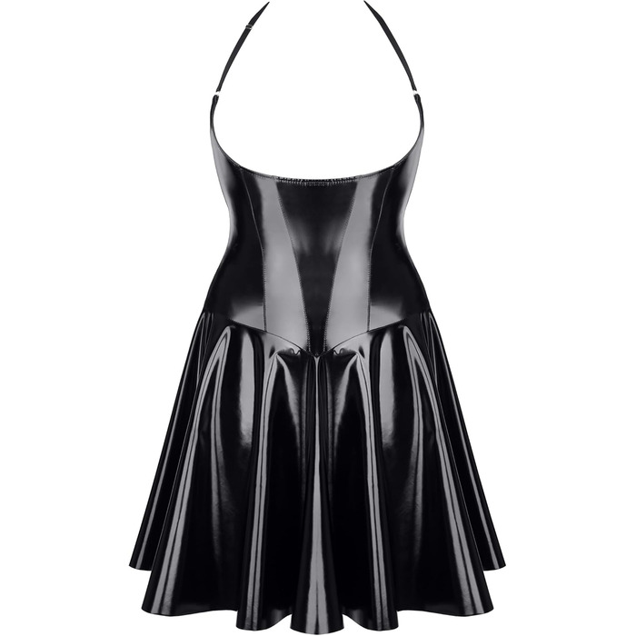 Сукня Demoniq Elegantes коротка з блискучого еластичного лаку з шнуванням на спині, регульованою гумкою та прихованою блискавкою TDJutta001 S Чорний