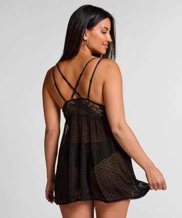 Babydoll Beatriz S Schwarz від Hunkemöller – чорна бабочка з мереживом