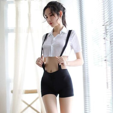 Костюм школярки YOMORIO: сексуальний комплект з сорочкою та шортами з бретелями
