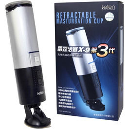 Leten X-9 Телескопічний мастурбатор, 700 г, Чорний - Срібний