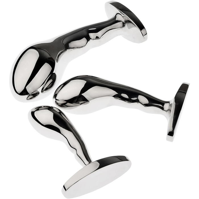 Анальний пробка Axcroo з нержавіючої сталі S/M/L з T-подібною основою, великий анальний дилататор, стимулятор простати, для чоловіків та жінок