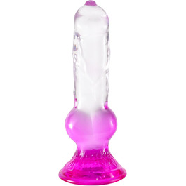 Анальний дildo Difemstoy з сильним соском, XXL, стимулятор G-точки, іграшки для дорослих для жінок, чоловіків, пар, фіолетово-прозорий