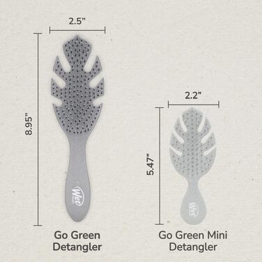 Гребінець-розплутувач Wet Brush Go Green Detangler, екологічний (Plant Based), сірий — для всіх типів волосся