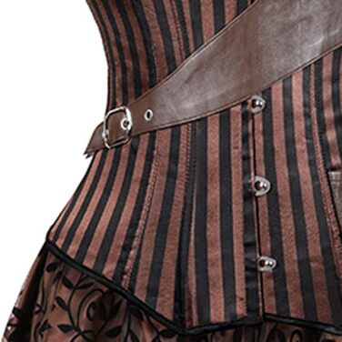 Жіночий корсет-бастіон з шнурівкою, великі розміри, для костюмів на Хелловін, сатиновий, квітковий, формувальний, корсаж, тренажер для талії, коричневий, L