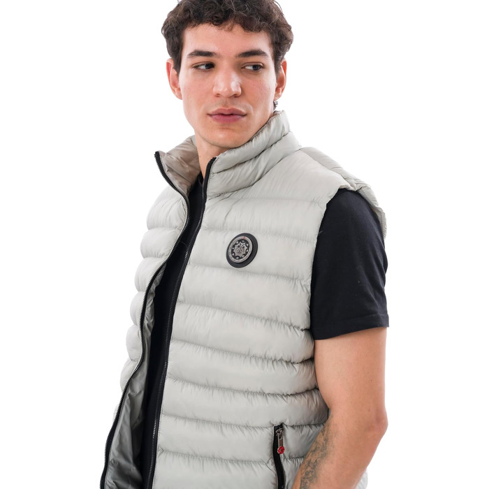 Чоловічий жилет-дутик Premium Puffer — м'яка тканина та підкладка, колір сірий (Stein), розмір XXL