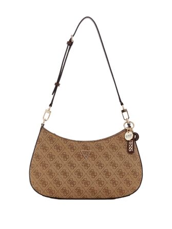 Жіноча сумка через плече GUESS Noelle II з верхнім замком, коричнева з логотипом Latte Logo