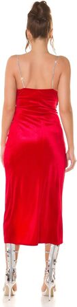 Клейдове міді-плаття Koucla з блискучими бретелями, червоний, XL