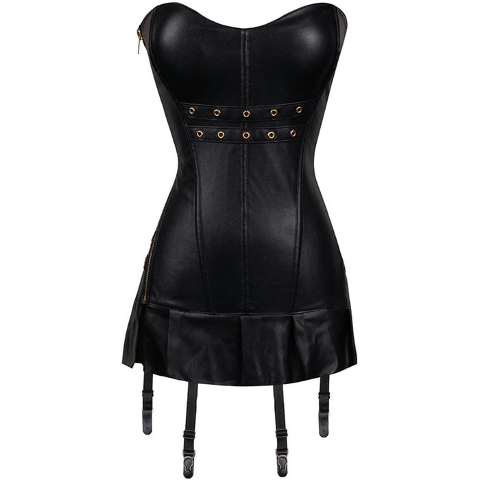 Корсет-формувальна білизна CABULE Punk-стиль, чорний, з блискавкою та бретелями, розмір XXL, артикул 8558