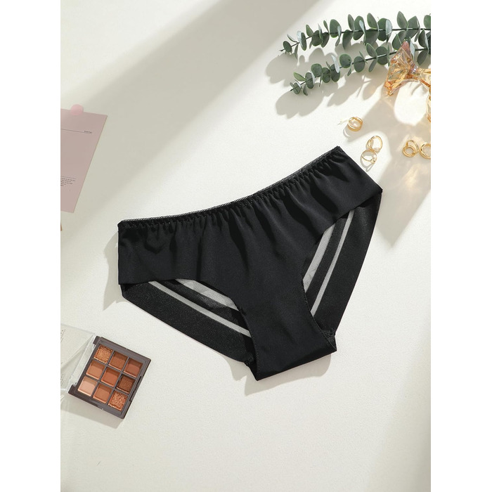 5 шт. труси жіночі мереживні, безшовні, сексуальні, бавовняні, кольори: чорний, білий, кремовий, рожевий, темно-фіолетовий (S)