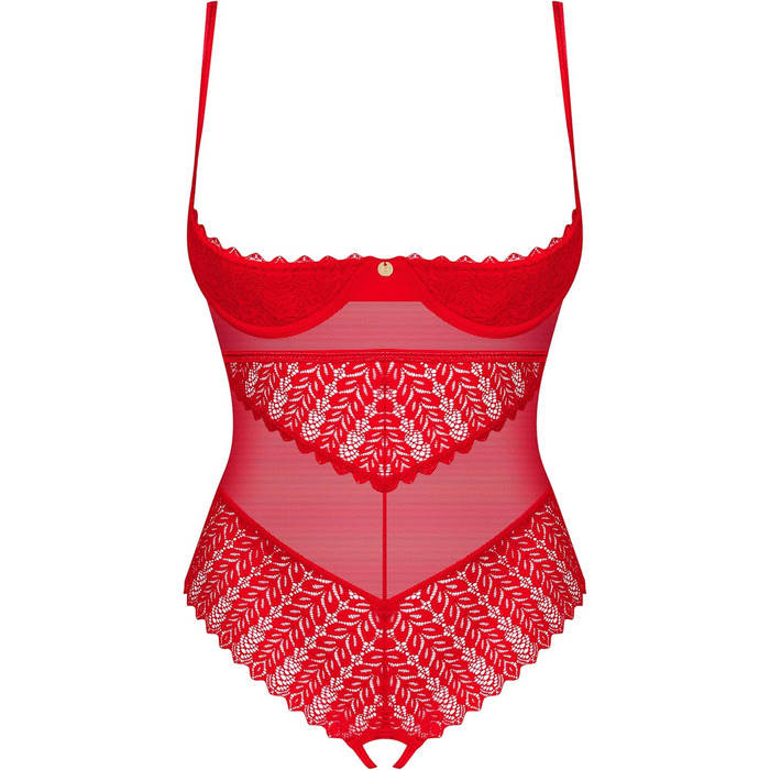 Сексуальний жіночий комплект спідньої білизни Selente Love & Fun: боді, боді-отворт та шовкова маска для очей. Зроблено в ЄС. Білий/отворт (XL-XXL, Червоний/мереживний-отворт)
