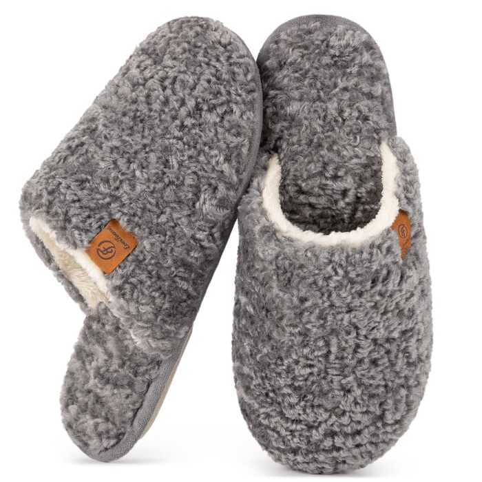 Жіночі домашні капці EverFoams з м'якого штучного альпака, сірі (розмір 40/41 EU)