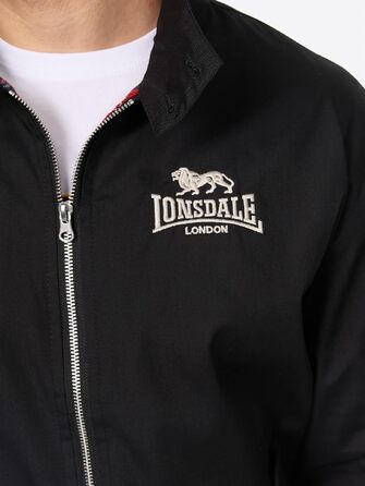 Чоловіча куртка-бомбер Lonsdale з бавовняної суміші, чорна, розмір M