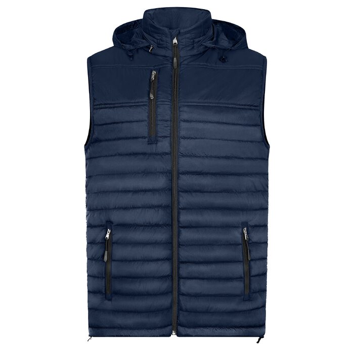 Чоловічий утеплений жилет з капюшоном HRM Performance Body Warmer, легкий нейлоновий Outdoor жилет (100 г/м²), темно-синій (Navy)