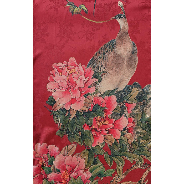 Жіночий халат-кімоно Ledamon: довгий, квітковий, бордовий (один розмір)