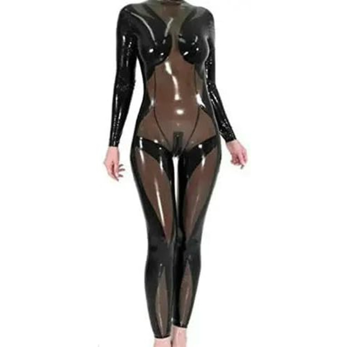 Костюм-комбінезон з латексу GAYLOP 100% Gummi, чорний, сексуальний, нарядний, для косплею, вечірки, розмір XS-XXL, 0.4mm, M