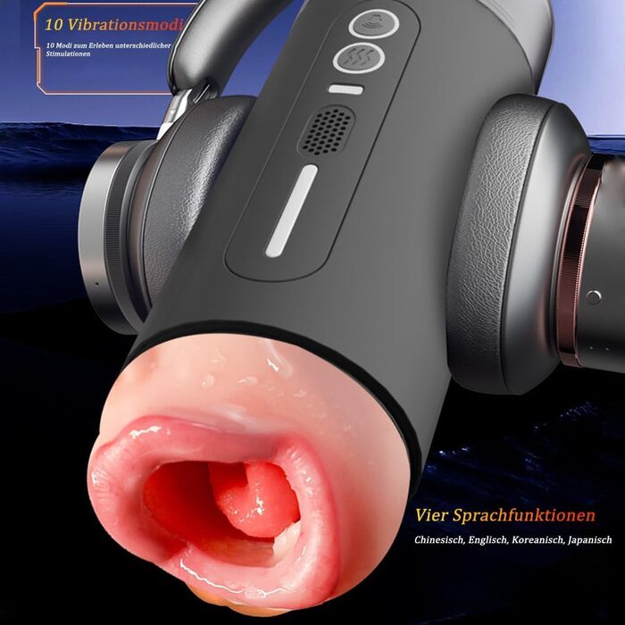 Електричний мастурбатор для чоловіків Jpscor 2-в-1 з 10 режимами вібрації та звуковими ефектами