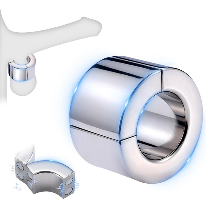 Сталевий кільце для статевих органів з магнітом, розширювач мошонки, тренажер для пеніса, кільця для мошонки, пристрої для пеніса, сексуальні іграшки для чоловіків, діаметр: 40 мм