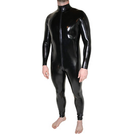 Комбінезон чоловічий Rubberfashion з лакованої шкіри PVC, чорний, XXL