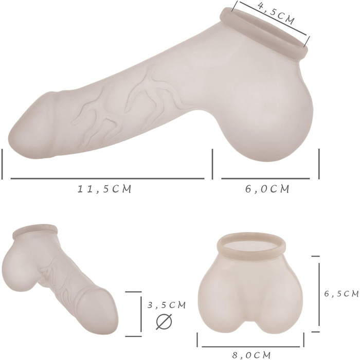 TOYLIE Latex Penis Sleeve - Реалістичний презерватив для чоловічого статевого органу, 11.5 см, Made in Germany