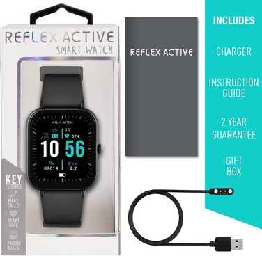 Смарт-годинник Reflex Active Series 17, дисплей 4,6 см, захист IP67, чорний ремінець
