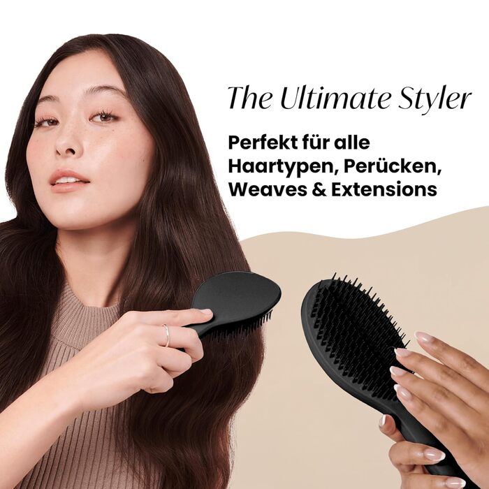 Щітка для волосся Tangle Teezer The Ultimate Styler для перук, нарощеного волосся та екстензій — для об'єму, текстури та блиску, чорна