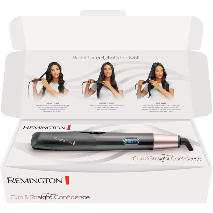 Іонійний фен-стайлер Remington Curl-Straight D5707 2в1 для завивки та випрямлення волосся (2200W, з дифузором, конічною насадкою та круглою щіткою 45мм)