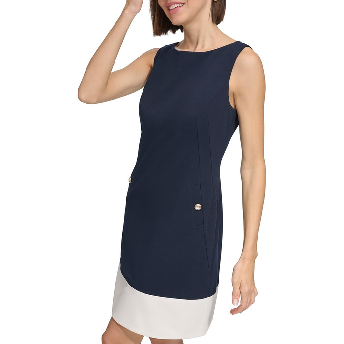 Сукня Tommy Hilfiger жіноча кольорова, міді, з креп-шифону, Sky Captain/Бежевий