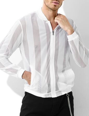 Чоловіча сітчаста сорочка-майка Casey Kevin Herren з прозорою вставкою, розмір M, колір білий