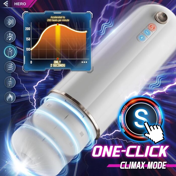 Електричний мастурбатор з AI та Bluetooth для чоловіків - чорний