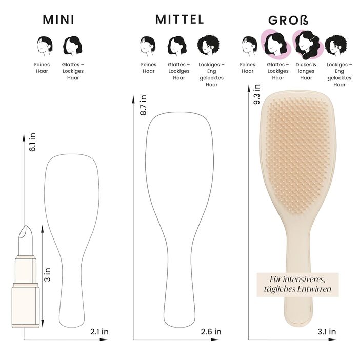 Щітка для волосся Tangle Teezer Ultimate Detangler для вологого та сухого волосся, розплутувальна щітка для густого, кучерявого та довгого волосся, колір Cappuccino