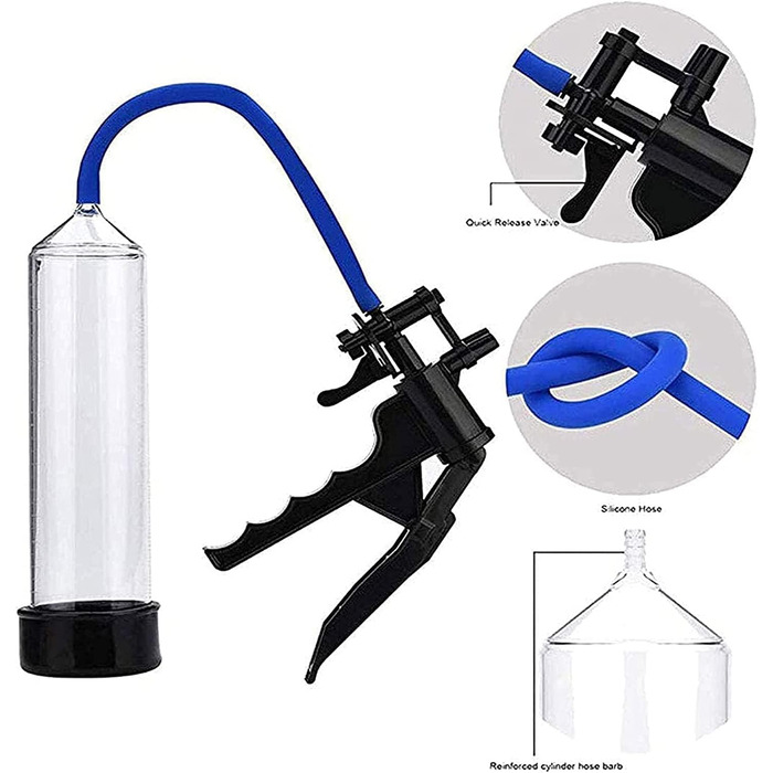 Пумпа для збільшення пеніса з манометром для покращення потенції, збільшення розміру та як допоміжний засіб для ерекції. Має механізм