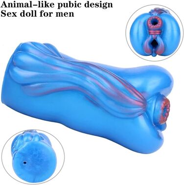 Масажер для тіла Lmgoc 2-в-1 з силікону, 697г, з формою рота монстра та реалістичною вагіною, 10 режимів вібрації, міні-вібратор для дорослих